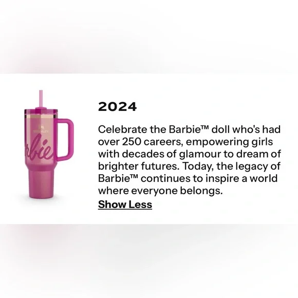 Barbie X Stanley 2024 colab. 30oz Quencher. Limited Edition - Picture 3 of 7